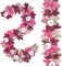 70 Inch Faux Leaf Garland(	White + Dark Purple + Pink)70.87 x 7.9 x 6 inches